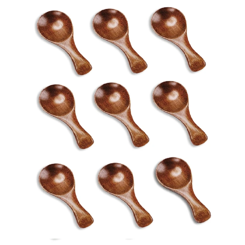 

9PCS Small Wooden Spoons, 3.2 Inch Small Wooden Spoons For Jars Mini Teaspoons For Serving Ice Cream Honey