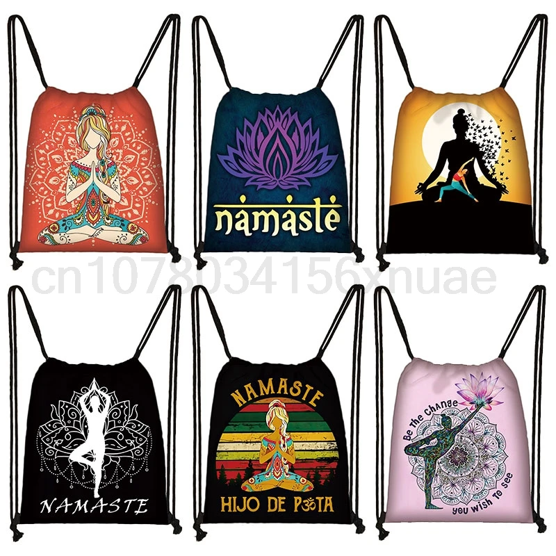 Yoga Namaste Mandala Lotus Printing Drawstring Bag Buddha Chakra Meditation Canvas Storage Bags Women Rucksack Shoes Holder Gift
Yoga Namaste Mandala Lotus Printing Drawstring Bag Buddha Chakra Meditation Canvas Storage Bags Women Rucksack Shoes Holder Gift