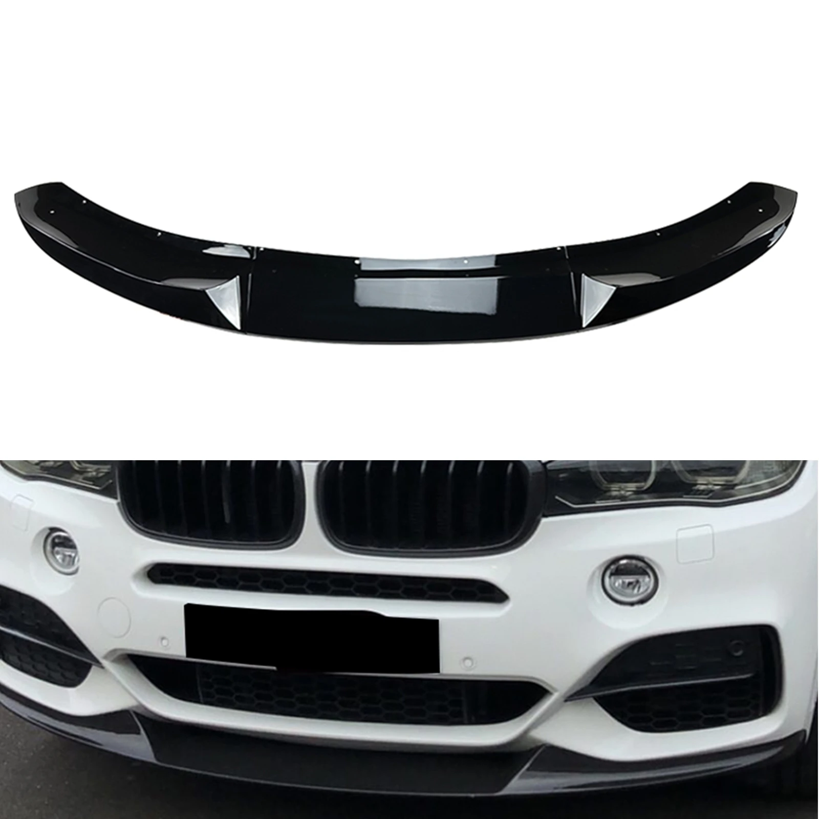 

Front Bumper Spoiler Lip For 2014 2015 2016 2017 2018 BMW X5 F15 M Sport Car Lower Splitter Blade Glossy Black Guard Plate Kit