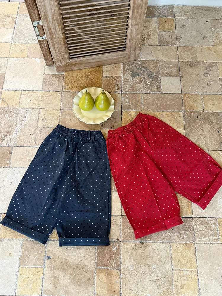 2025 Autumn New Children Loose Trousers Cotton Girls Polka Dot Casual Pants Boys Harem Pants Kids Straight Pants Baby Clothes 40 S19cf6689edae40c1be0d5bead4f77a5ak