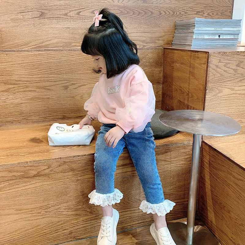 2022 New Fashion Girls Denim Trousers Children Lace Stitching Trousers High Quality Elastic Spring And Autumn Casual Pants
2022 New Fashion Girls Denim Trousers Children Lace Stitching Trousers High Quality Elastic Spring And Autumn Casual Pants