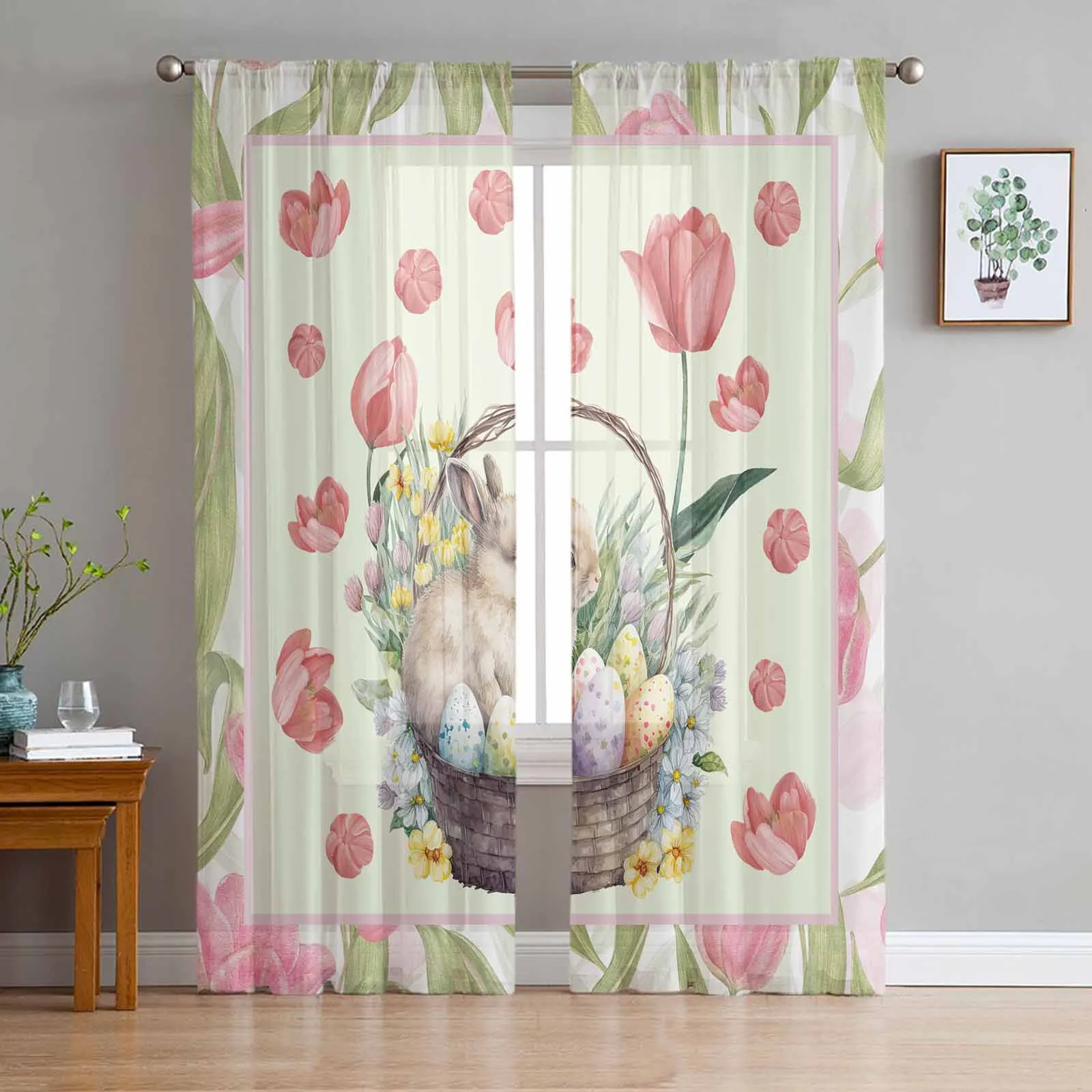 Flower Rabbit Tulip Watercolor Spring Easter Sheer Curtain Living Room Drapes Home Bedroom Voile Curtain Tulle Window Curtain
Flower Rabbit Tulip Watercolor Spring Easter Sheer Curtain Living Room Drapes Home Bedroom Voile Curtain Tulle Window Curtain