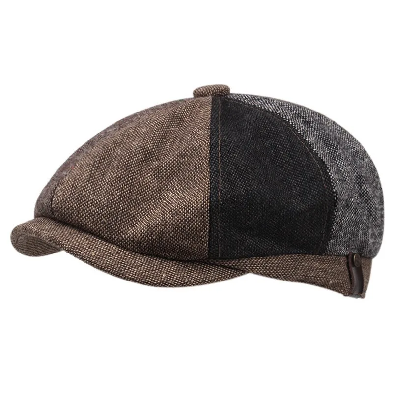 Octagonal hat newsboy cap Patchwork beret British men's retro octagonal hat autumn and winter
Octagonal hat newsboy cap Patchwork beret British men's retro octagonal hat autumn and winter
