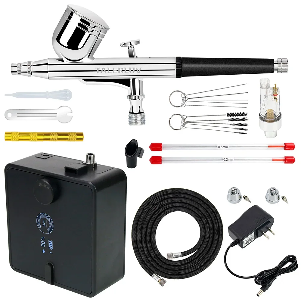Rechargeable Airbrush Kit Dual-Action Airbrush Spray Gun with Compressor Battery PSI Display for Model Cake Car Tattoo Painting
Rechargeable Airbrush Kit Dual-Action Airbrush Spray Gun with Compressor Battery PSI Display for Model Cake Car Tattoo Painting