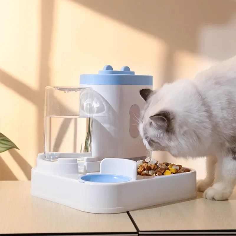 

2-in-1 Pet Automatic Feeder Large Capacity Cat Water Dispenser Dry and Wet Separated Drinking Supplies Dog Food Container