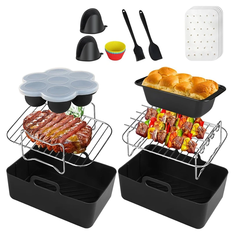 Silicone Air Fryer Liner,Air Fryer Accessories For Ninja Dual AF300UK AF400UK Reusable Dual Air Fryer Racks Durable
Silicone Air Fryer Liner,Air Fryer Accessories For Ninja Dual AF300UK AF400UK Reusable Dual Air Fryer Racks Durable