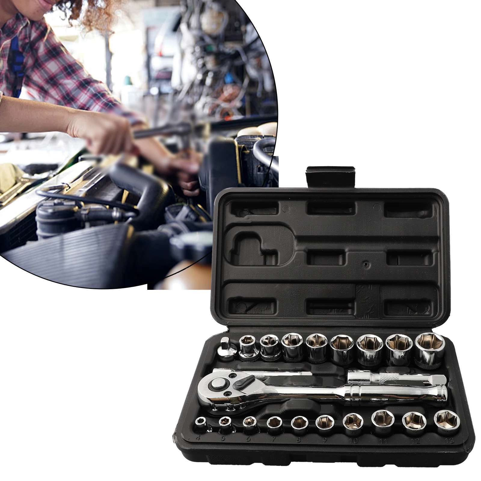 Hand Tools Socket Wrenches 22pcs 72 Tooth Adapter Car Repair Tool Hex Sockets Ratchet Wrenches Sockets Durable
Hand Tools Socket Wrenches 22pcs 72 Tooth Adapter Car Repair Tool Hex Sockets Ratchet Wrenches Sockets Durable