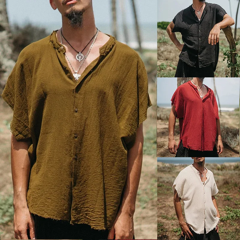 Men's Shirts Summer New European and American Cotton and Hemp Cardigan Men's Wholesale
Men's Shirts Summer New European and American Cotton and Hemp Cardigan Men's Wholesale