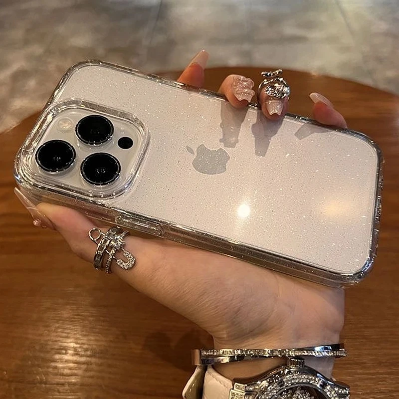 Luxury Bling Glitter Transparent Phone Case For iPhone 15 14 Plus 13 12 11 Pro Max X XR XS 7 8 Shockproof Soft TPU Cover Cases
Luxury Bling Glitter Transparent Phone Case For iPhone 15 14 Plus 13 12 11 Pro Max X XR XS 7 8 Shockproof Soft TPU Cover Cases