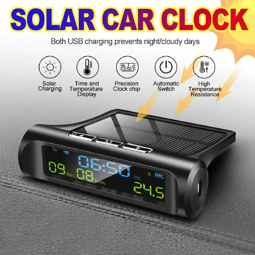 Digital Clock Automatic Convenient Practical LCD Display Car Dashboard Clock Solar Car Clock Large-capacity Battery
Digital Clock Automatic Convenient Practical LCD Display Car Dashboard Clock Solar Car Clock Large-capacity Battery