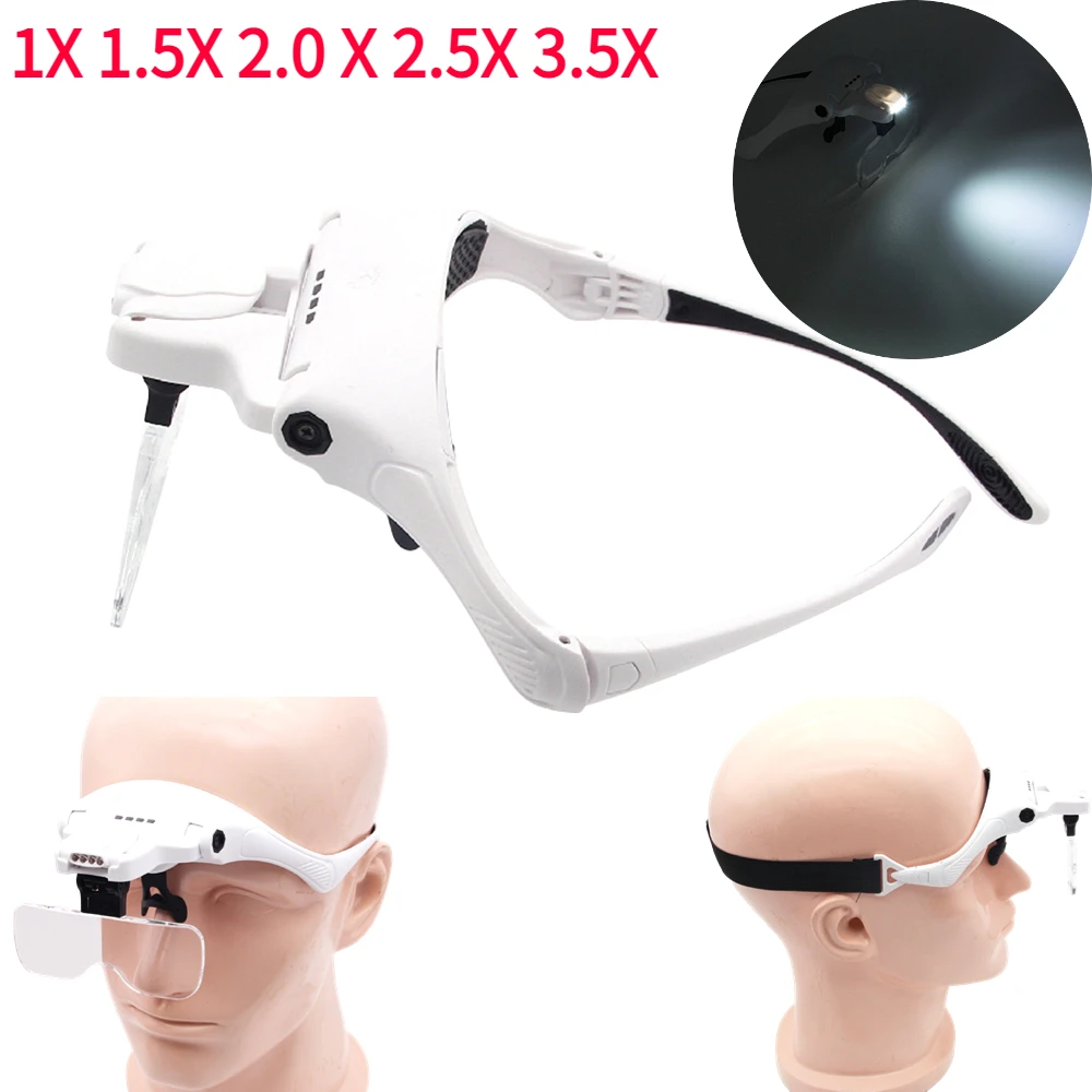 Magnifier Glasses with LED Light Headband Illumination Magnifier Loupe with 5 Lens Magnifying Glass for Reading Repair Craft
Magnifier Glasses with LED Light Headband Illumination Magnifier Loupe with 5 Lens Magnifying Glass for Reading Repair Craft