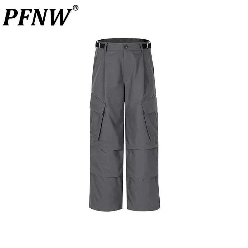 

PFNW High Street Pocket Three Dimensional Cut Pleated Casual Loose Fashion Chic Cargo Pants Wide Leg Men's Tide Overalls 12Z4040