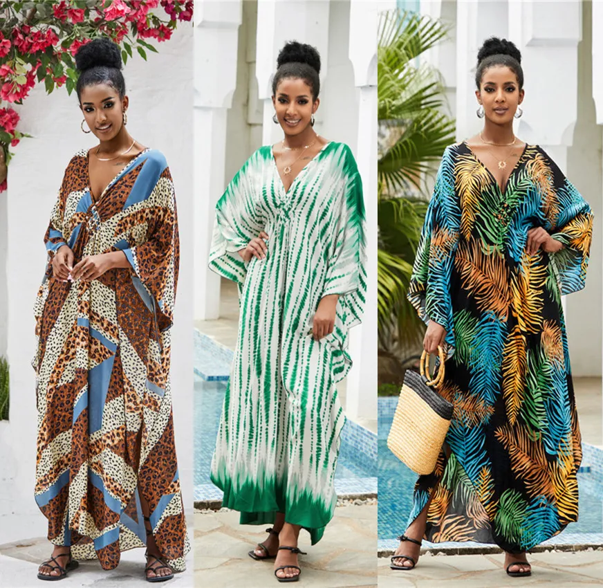 Printed chest woven beach smock loose robe sun protection shirt smock Chiffon Long Beach Plage Vestidos Playa Bikini cover up
Printed chest woven beach smock loose robe sun protection shirt smock Chiffon Long Beach Plage Vestidos Playa Bikini cover up