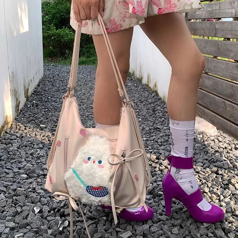 HAEX Y2K Tote Bags Women 2024 Cartoon Rabbit Appliques Daily Commute Shoulder Bolso Mujer Harajuku Aesthetic Girls PU Backpacks
HAEX Y2K Tote Bags Women 2024 Cartoon Rabbit Appliques Daily Commute Shoulder Bolso Mujer Harajuku Aesthetic Girls PU Backpacks