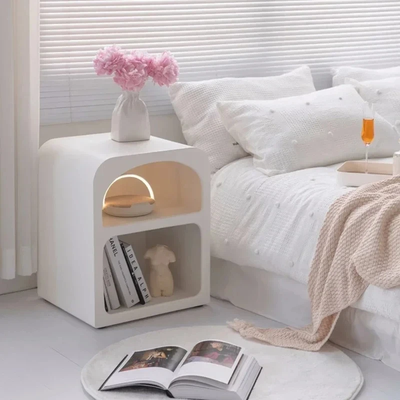 

Italian White Nightstands Pretty Narrow Organizers Luxury Storage Bedside Table Nordic Makeup Table De Chevet Bedroom Furnitures