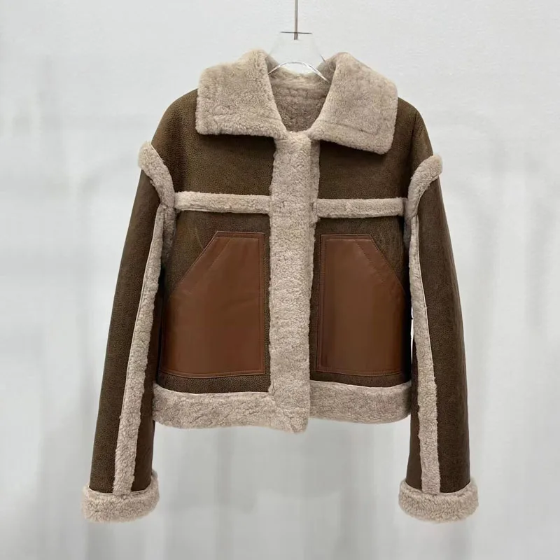 Women Coat Winter Short Length High Quality 2023 New Fashion Natural Real Sheep Fur Turn-Down Collar Clothes HOOK Thick Warm
Women Coat Winter Short Length High Quality 2023 New Fashion Natural Real Sheep Fur Turn-Down Collar Clothes HOOK Thick Warm