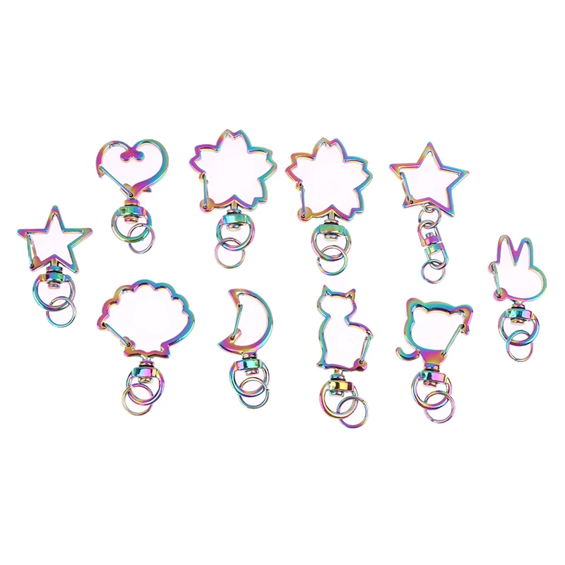 5Pcs Rainbow Charms Key Ring Cat Moon Star Heart Keychain Lobster Clasp With Keyring DIY Jewelry Making For Bags Accessories
5Pcs Rainbow Charms Key Ring Cat Moon Star Heart Keychain Lobster Clasp With Keyring DIY Jewelry Making For Bags Accessories