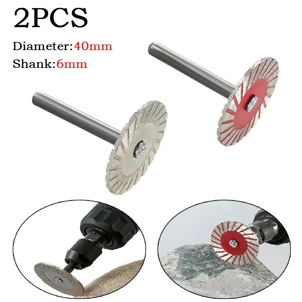 2pcs 6mm Shank Circular Diamond Saw Blade 40mm Wood Metal Stone DiamondCutting Discs With Mandrel Power Tools Accessories Turbo
2pcs 6mm Shank Circular Diamond Saw Blade 40mm Wood Metal Stone DiamondCutting Discs With Mandrel Power Tools Accessories Turbo