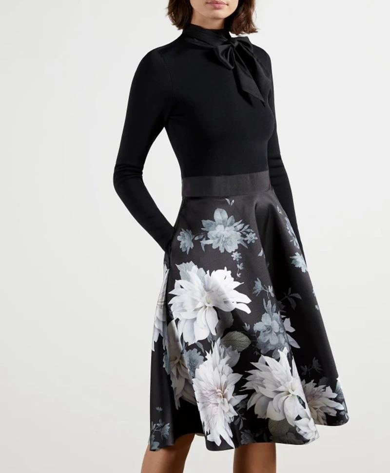 UK Fashion Ribbon Collar Flare Knitted Jointed Full Sleeves Midi Dress Size 0-5
UK Fashion Ribbon Collar Flare Knitted Jointed Full Sleeves Midi Dress Size 0-5