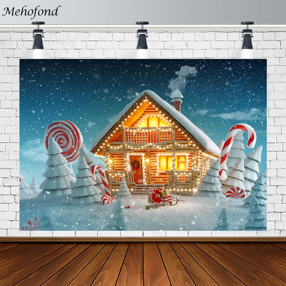 X-mas Backdrop Outdoor Christmas Hut Candy Cane Photography Background Night Snowy Pine Tree Forest Photo Studio Photocall Props
X-mas Backdrop Outdoor Christmas Hut Candy Cane Photography Background Night Snowy Pine Tree Forest Photo Studio Photocall Props