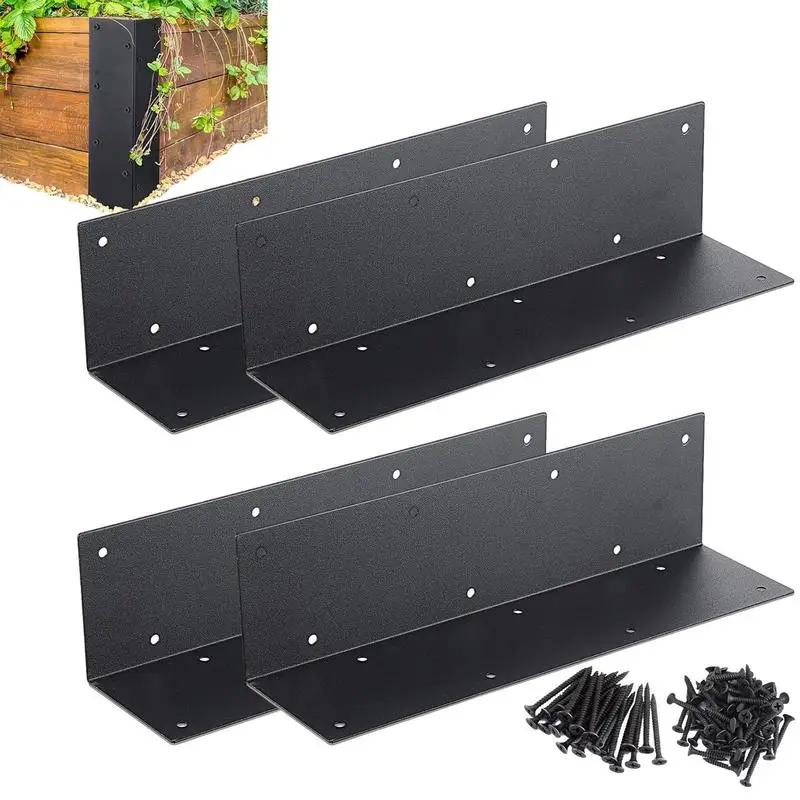 

Raised Garden Bed Corner Brackets 4PCS Raised Planter Brackets Rust Resistant Corner Braces Right Angle Bracket Corner Guards