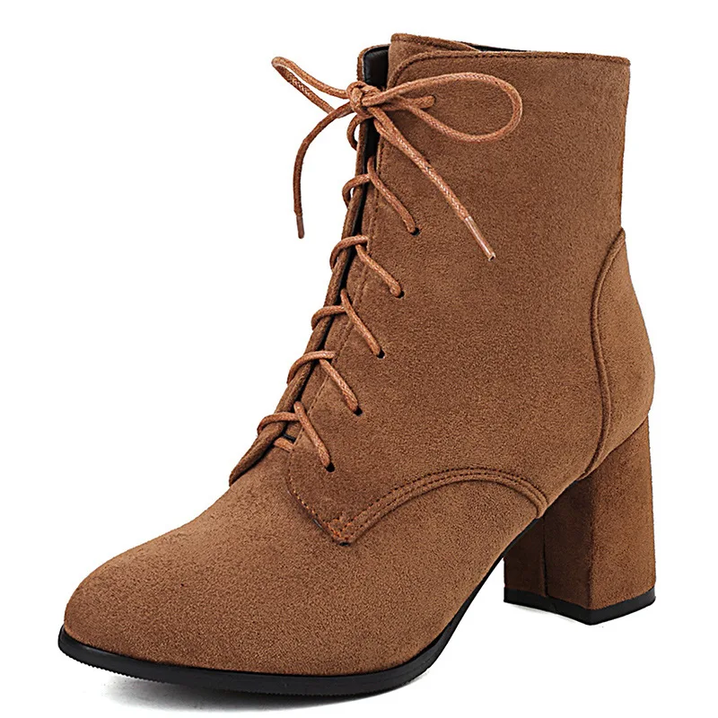 Lady Boots Women's Low Shoes Round Toe Ankle Rubber Large Size Lace-Up Solid Rome Fabric Hoof Heels Slip-On PU Basic Flock 
Lady Boots Women's Low Shoes Round Toe Ankle Rubber Large Size Lace-Up Solid Rome Fabric Hoof Heels Slip-On PU Basic Flock