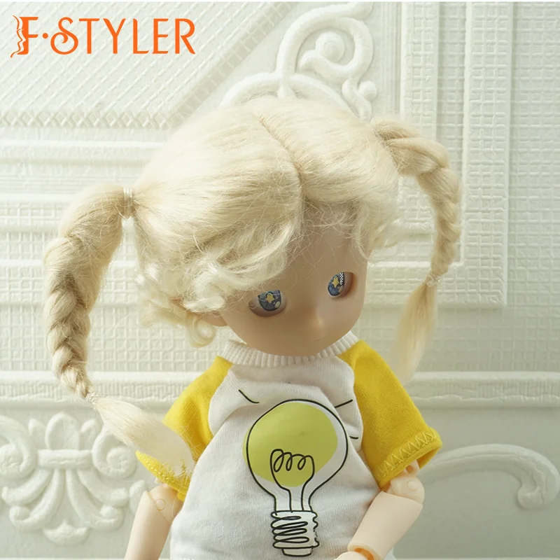 

FStyler Doll Wig Lovely Double Ponytail Style BJD Soft Mohair Various Colors Hair Accessories In Stock1/3 1/4 1/6