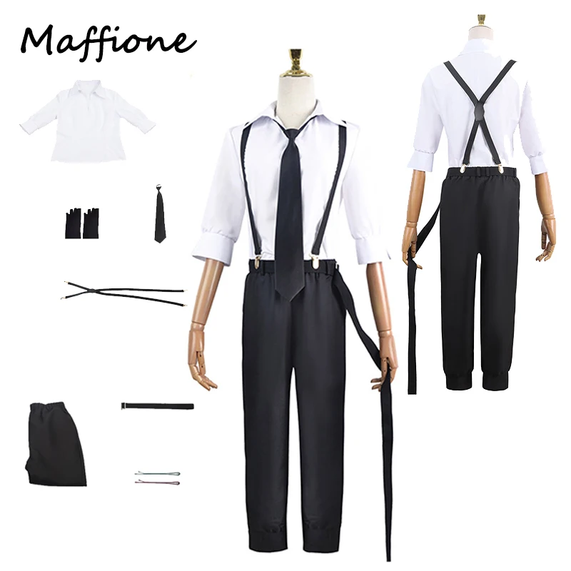 

Bungo Stray Dogs Nakajima Atsushi Cosplay Anime Costume Outfits Shirts Pants Set Halloween Carnival Party Role Play Clothes