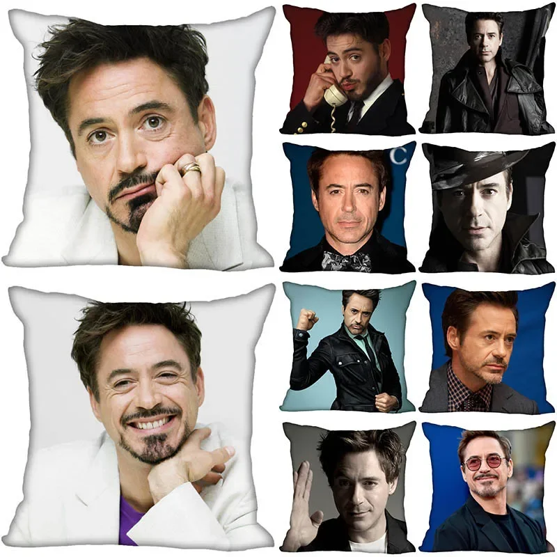 

Robert Downey Jr Pillow Case For Home Decorative Pillows Cover Invisible Zippered Throw PillowCases 40X40,45X45cm