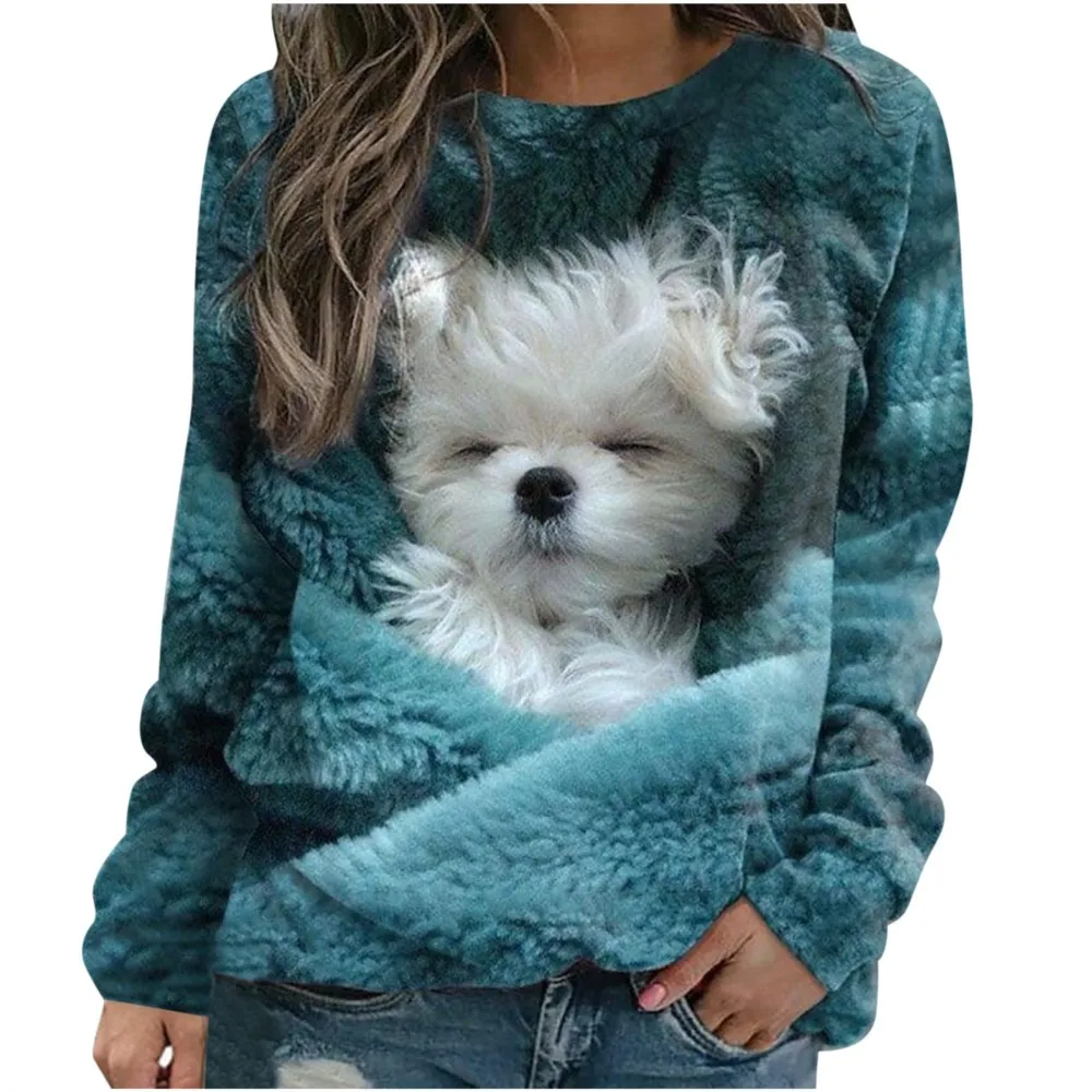 Casual Loose Cartoon Dog Sweatshirt Women's Sportswear Pullover Basic 3D Printed Street Round Neck Long Sleeves Tops S-5XL
Casual Loose Cartoon Dog Sweatshirt Women's Sportswear Pullover Basic 3D Printed Street Round Neck Long Sleeves Tops S-5XL