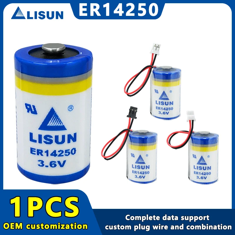 

LISUN ER14250 3.6V 1/2AA Lithium Battery For PLC Servo Absolute Value Programmer Locator Probe Sight Automation Instrument