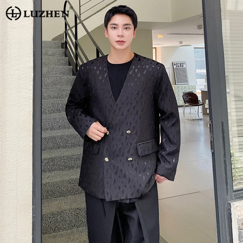 LUZHEN Autumn Korean Version Threedimensional Diamond Plaid Collarless Blazer Jacket Trendy Yuppie Double Breasted Suit 945308
LUZHEN Autumn Korean Version Threedimensional Diamond Plaid Collarless Blazer Jacket Trendy Yuppie Double Breasted Suit 945308