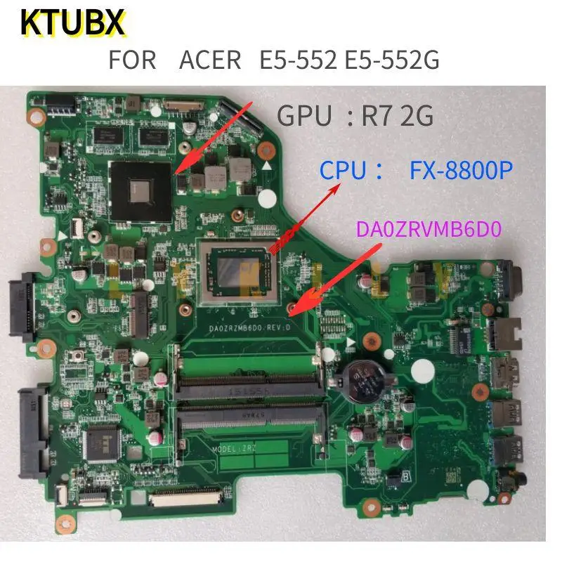 Материнская плата для ноутбука Acer Aspire E5-552 DA0ZRZMB6D0 (с зеркальным процессором + R7 M360M 2