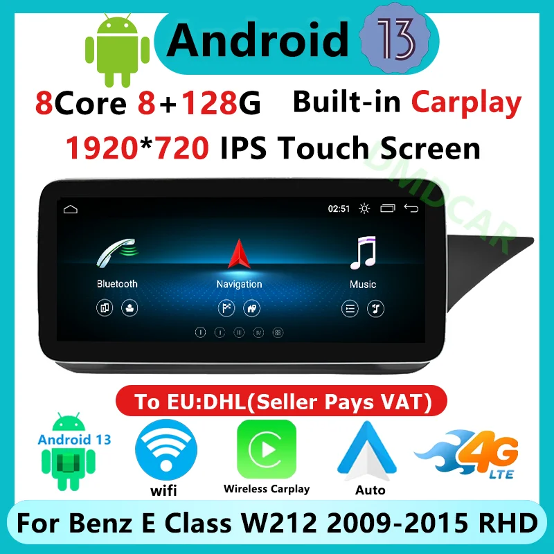 12.5" 8 Core Andriod 13 Car Multimedia Player For Mercedes Benz E Class W212 2009-2015 RHD Auto Radio GPS Stereo Video CarPlay
12.5" 8 Core Andriod 13 Car Multimedia Player For Mercedes Benz E Class W212 2009-2015 RHD Auto Radio GPS Stereo Video CarPlay