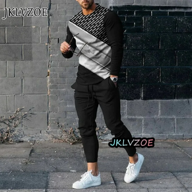 Tracksuit 2 Piece Set Men Striped Jogging Suit Oversized Long Sleeved 3D Printed T Shirt Trousers Outfit Casual Streetwear Black
Tracksuit 2 Piece Set Men Striped Jogging Suit Oversized Long Sleeved 3D Printed T Shirt Trousers Outfit Casual Streetwear Black