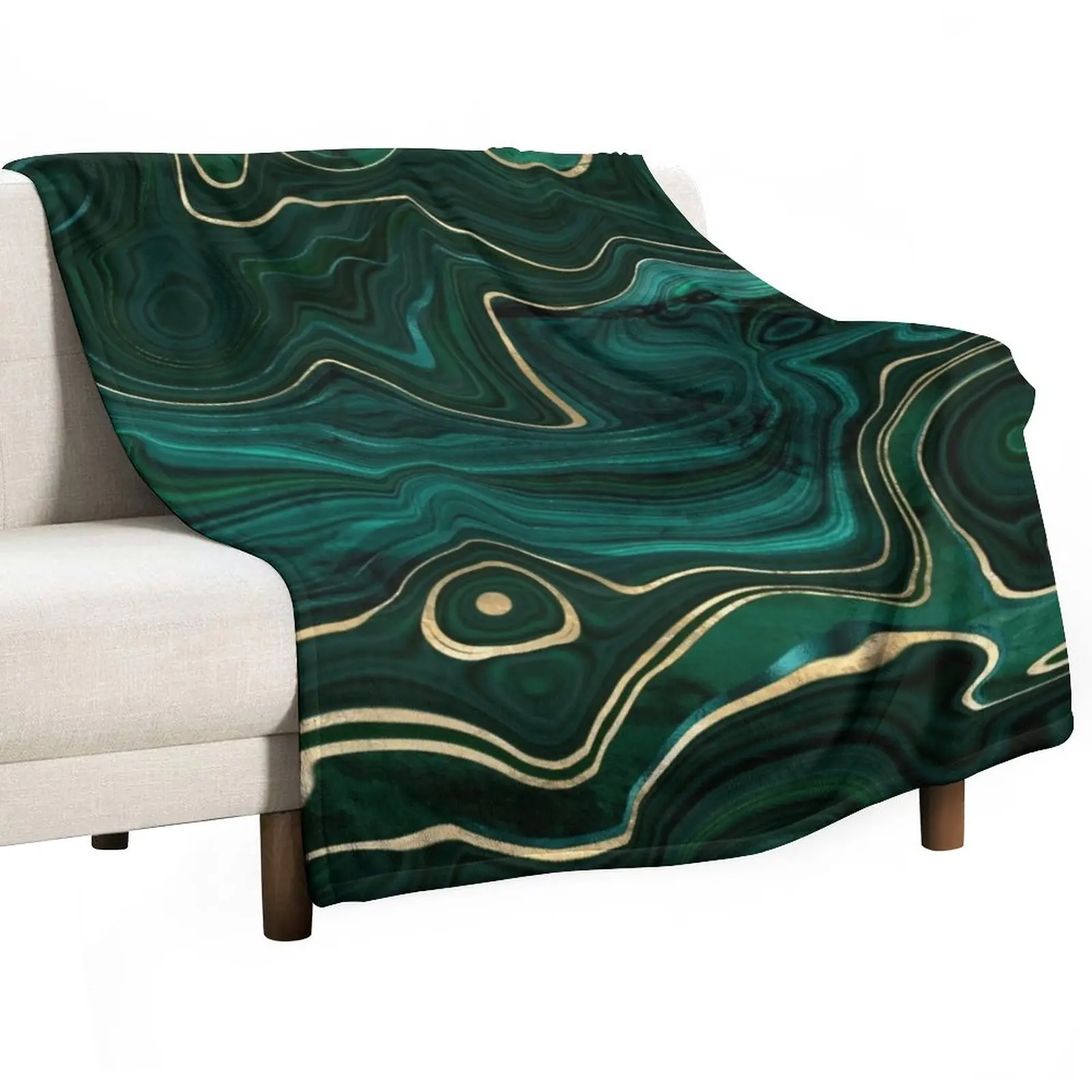 

Faux Malachite Marble Texture With Gold Veins I Throw Blanket Hair Blanket Blanket Luxury Shaggy Blanket