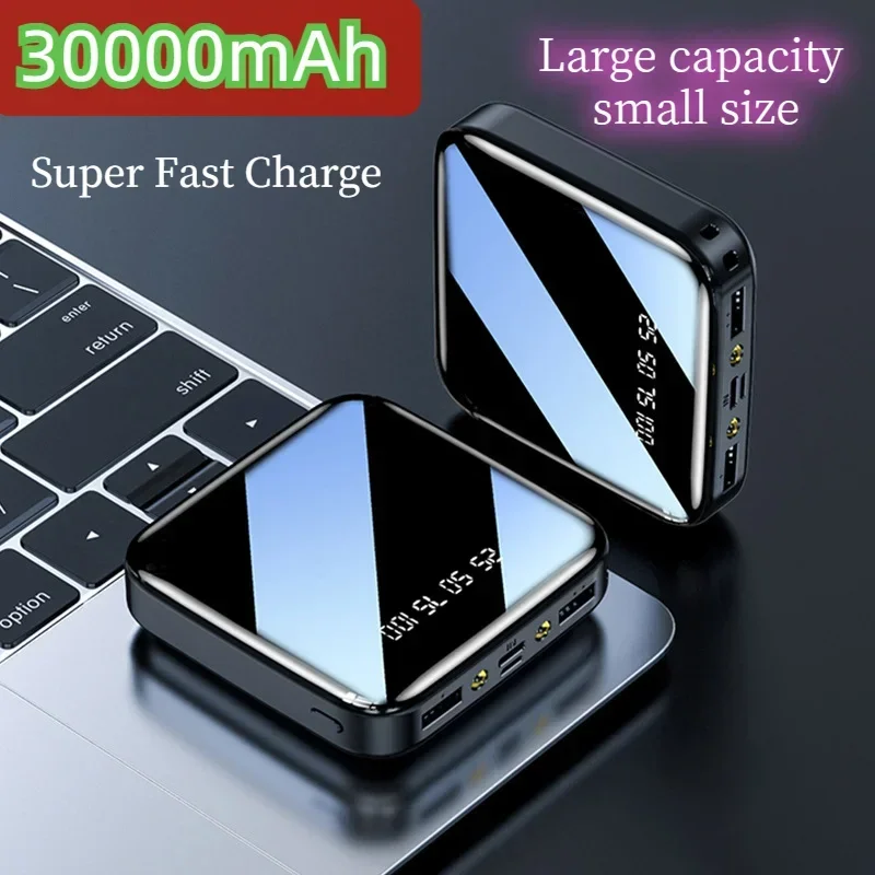 

Mini Power Bank 30000mAh Portable Super Fast Charger External Battery Pack For iPhone Xiaomi Samsung Poverbank Digital Display
