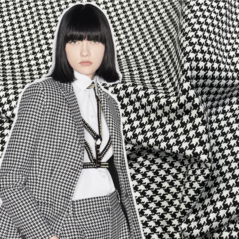 Yarn Dyed Brocade Jacquard Fabric Fashionable Black White Thousand Bird Grid Twill Suit Coat European Brand Fashion Design Cloth 
Yarn Dyed Brocade Jacquard Fabric Fashionable Black White Thousand Bird Grid Twill Suit Coat European Brand Fashion Design Cloth
