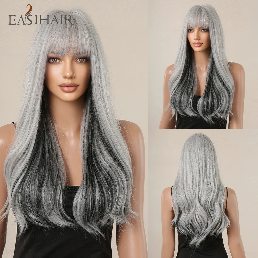 EASIHAIR Blue Grey Ombre Synthetic Wigs Long Wavy Natural Hair Wigs with Bangs for Women Cosplay Lolita Wig Heat Resistant Fiber
EASIHAIR Blue Grey Ombre Synthetic Wigs Long Wavy Natural Hair Wigs with Bangs for Women Cosplay Lolita Wig Heat Resistant Fiber