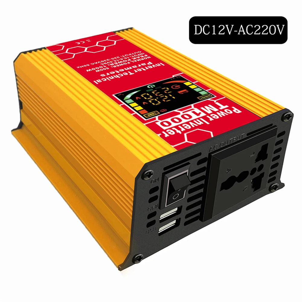 Pure Sine Wave 1000W 1500W 2200W 2600W DC 12V To AC 220V Car Power Inverter Adapter Converter With 3.1A Fast Charging Dual USB
Pure Sine Wave 1000W 1500W 2200W 2600W DC 12V To AC 220V Car Power Inverter Adapter Converter With 3.1A Fast Charging Dual USB