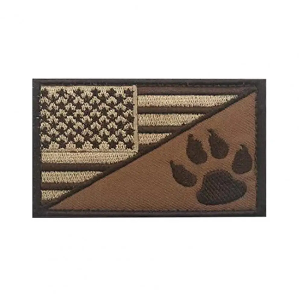 

Значок с вышивкой «Собачья лапа», универсальная вышитая нашивка для морального духа, значок «Собачья лапа» с американским флагом для военного снаряжения, курток, шляп, специально