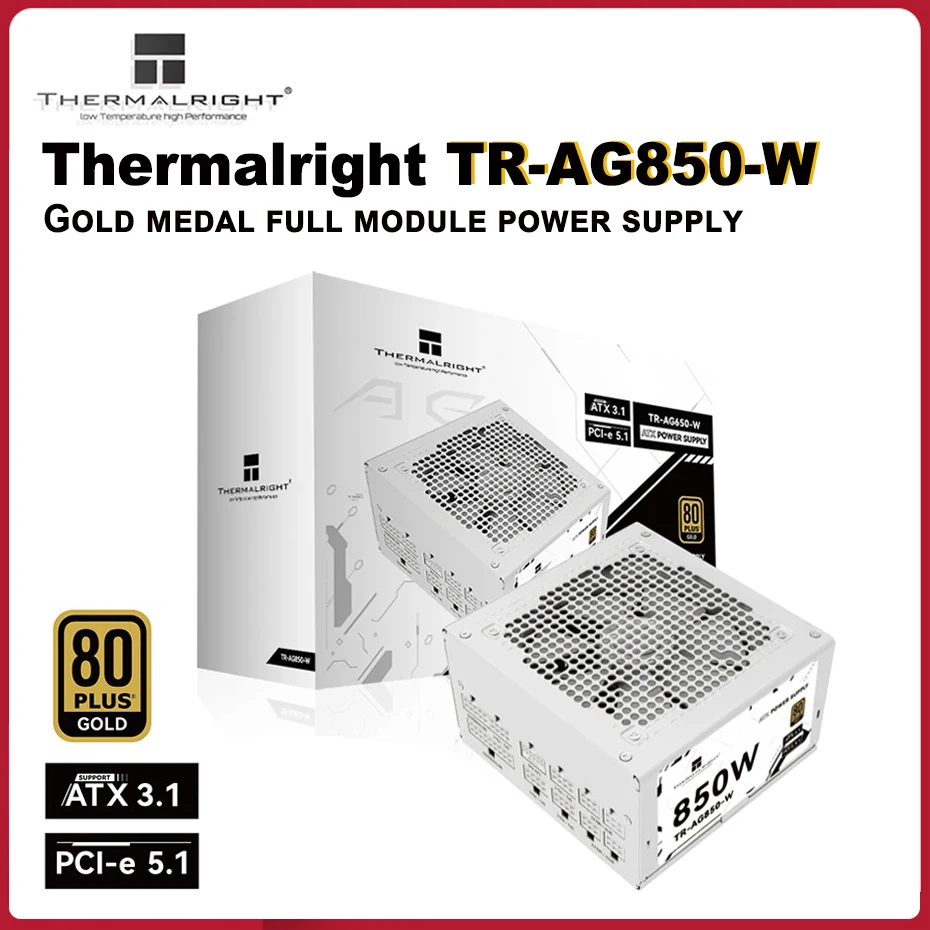 

Thermalright TR-AG850-W Gold Medal Power Supply ATX3.1 PCIE5.1 Rated 850W Computer Desktop Esports Power Supply