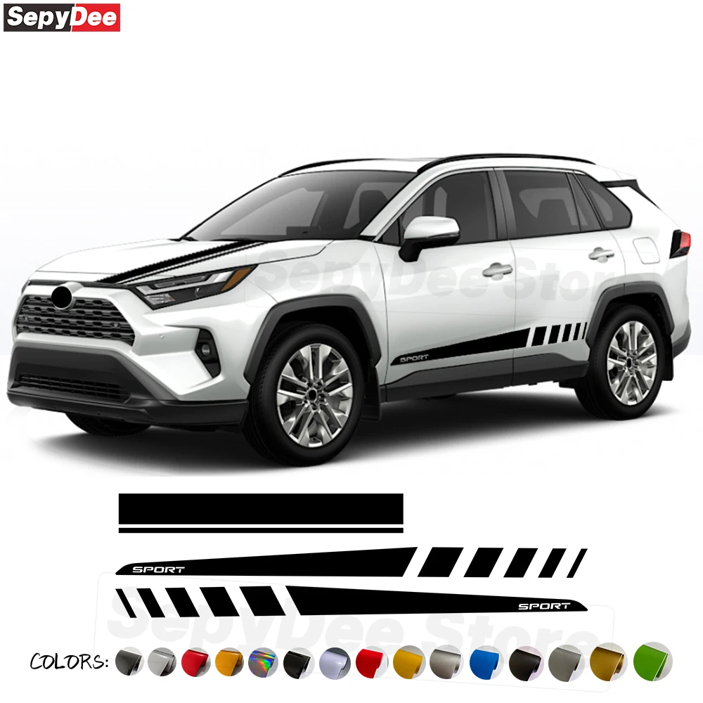 Racing Sport Car Hood Bonnet Door Side Skirt Sticker for Toyota RAV4 Auto Body Stripe Kits Vinyl Decal Car Tuning Accessories
Racing Sport Car Hood Bonnet Door Side Skirt Sticker for Toyota RAV4 Auto Body Stripe Kits Vinyl Decal Car Tuning Accessories