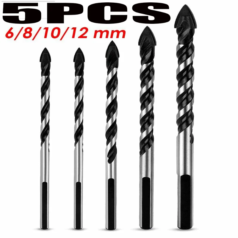 5PCS Black Fried Dough Twists Triangle Drill 6,6,8,10,12mm Multi-function Marble Drilling Glass Tile Ceramic Drill Bit
5PCS Black Fried Dough Twists Triangle Drill 6,6,8,10,12mm Multi-function Marble Drilling Glass Tile Ceramic Drill Bit