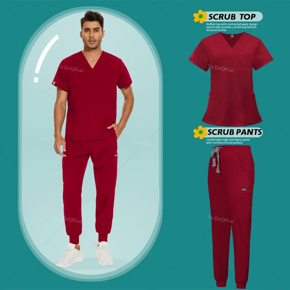 

New High Quality Nurse Uniform Medical Scrubs Top Pants Clinical Surgical Scrub Uniforms Doctor Work Clothes Nursing Accessories