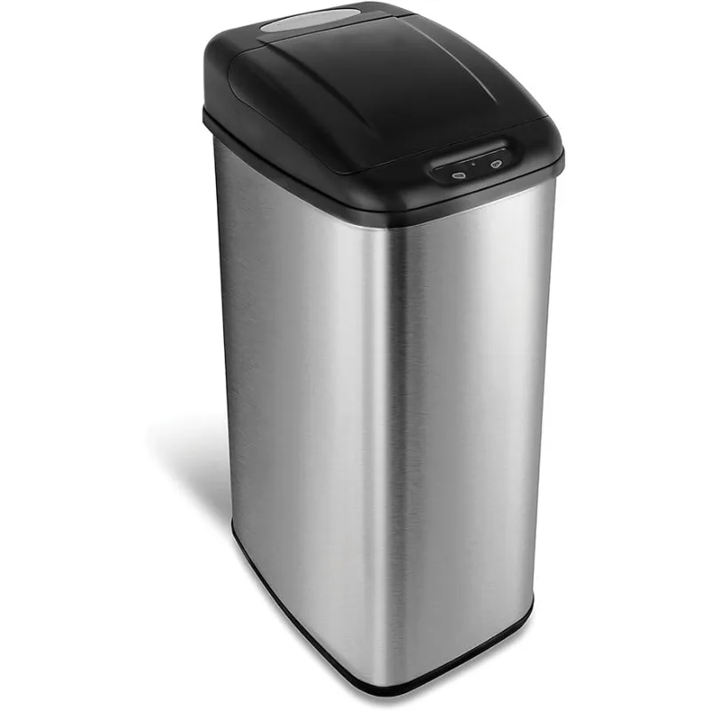 DZT-50-6 Automatic Touchless Infrared Motion Sensor Trash Can, 13 Gal 50L, Stainless Steel Base (Rectangular, Black Lid)
DZT-50-6 Automatic Touchless Infrared Motion Sensor Trash Can, 13 Gal 50L, Stainless Steel Base (Rectangular, Black Lid)