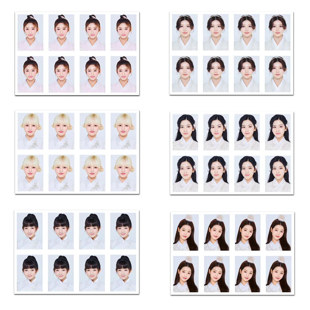 

1Pcs Kpop IVE 2024 Season's Greetings Member One Inch ID Photo Cards Wonyoung Leeseo Gaeul Resume Picture Fans Travel Gifts