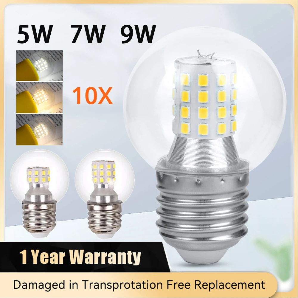 

10PCS Led Bulb Lamp Bomlillas E27 5W 7W 9W Lampada Ampoule AC 220V SMD 2835 Led Light G45 Globe Bulbs Spotlight Home Decor