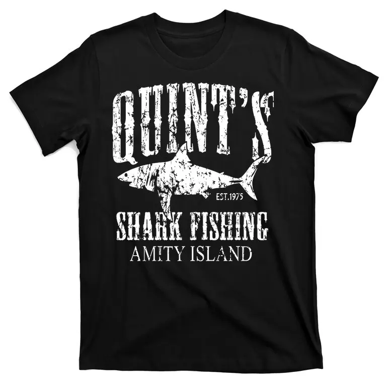 Quint's Shark Fishing Amity Island T-Shirt New 100% Cotton O-Neck Summer Short Sleeve Casual Mens T-shirt Size S-3XL
Quint's Shark Fishing Amity Island T-Shirt New 100% Cotton O-Neck Summer Short Sleeve Casual Mens T-shirt Size S-3XL