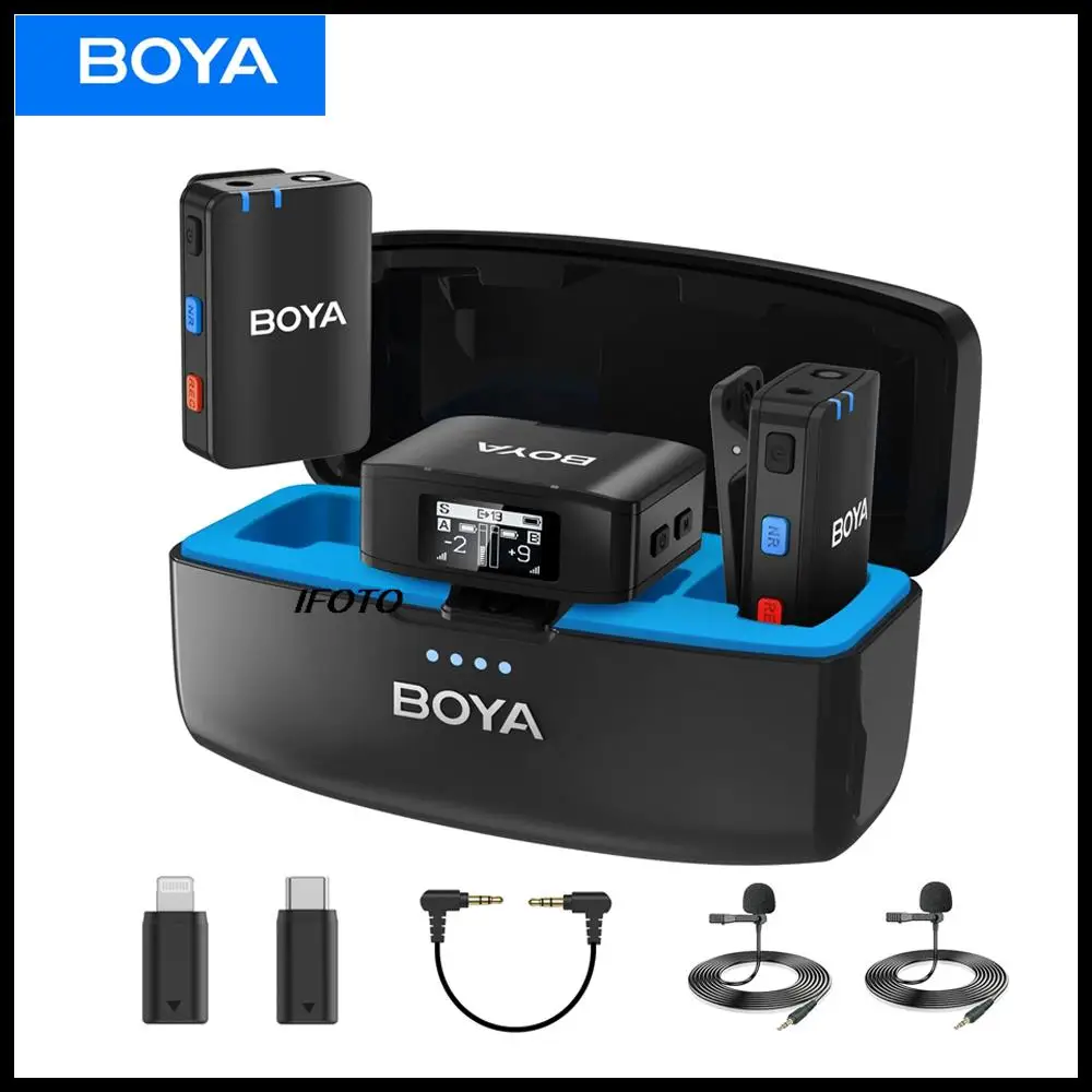 

BOYA BOYAMIC Wireless Lavalier Lapel Microphone for iPhone Android DSLR Camera USB-C Live Streaming Youtube Video Recording Vlog